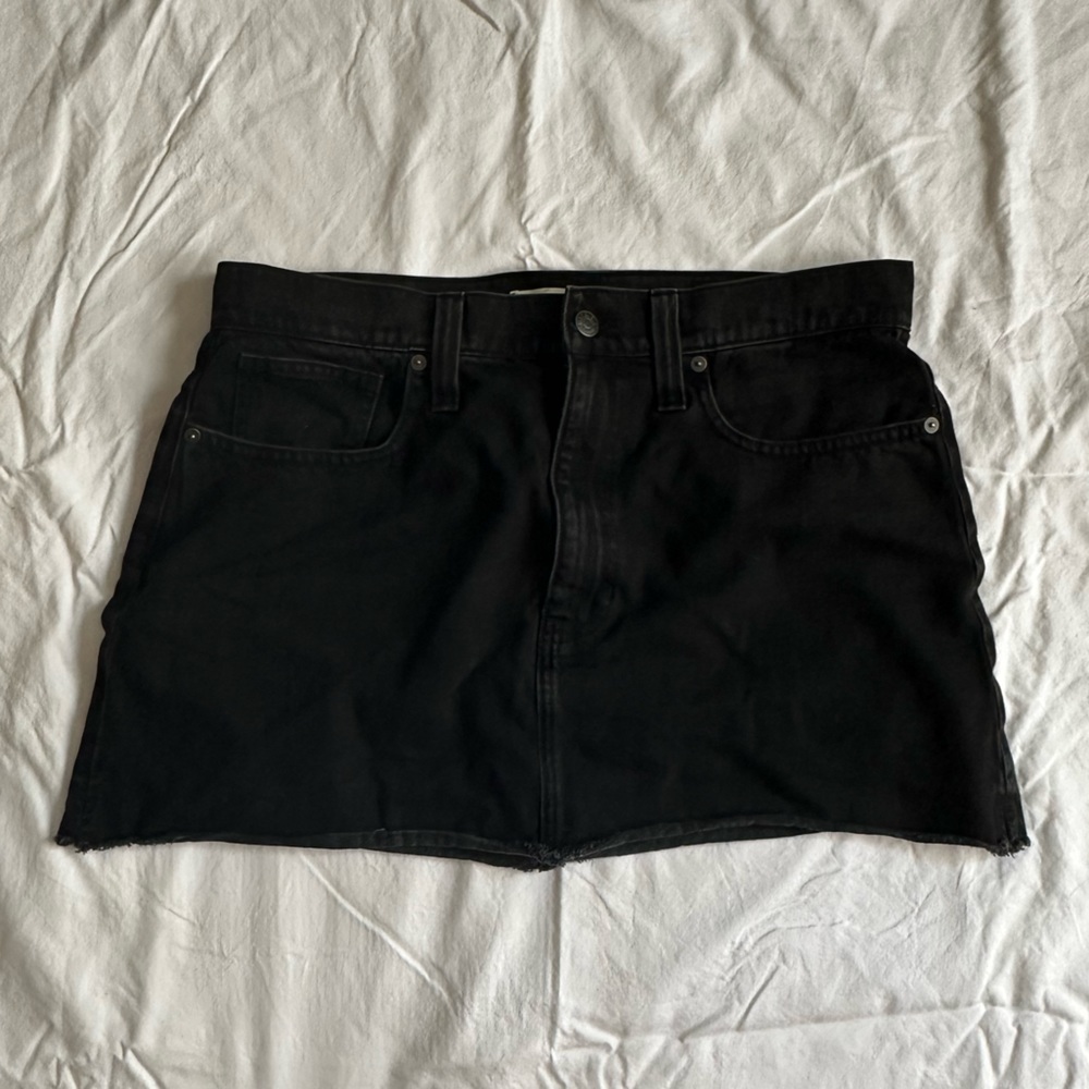 MADEWELL BLACK DENIM MINI SKIRT